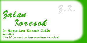 zalan korcsok business card